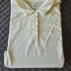 Nike Men's Cream Striped Polo Shirt